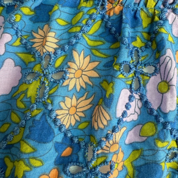 Jennife& Grace eyelet Floral ruffle trim short sleeve Top size M 100% cotton - Picture 3 of 9